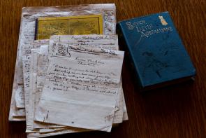 Photo of pages from the Seven Little Australians manuscript