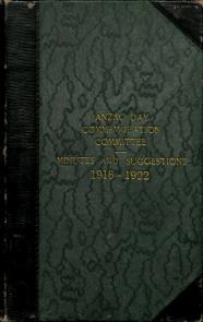 Anzac Day Commemoration Committee Minutes and Suggestions Cover