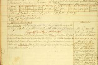 Conduct record for James Atkinson, transported on the John Renwick, arrived 11 April 1843, after escaping after earlier transportation (1829)