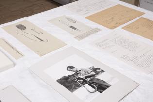 Photographs, illustrations, and fields notes from The Donald Thomson Collection, part of the Indigenous Art and Culture Collection, University of Melbourne. Gift of Elaine Thomson and Dorita Louise Fergusson Officer, in recognition of Professor Donald Thomson OBE and Mrs Dorita Thomson. Donated through the Australian Government’s Cultural Gifts Program, 2024. Photography by Christian Capurro.